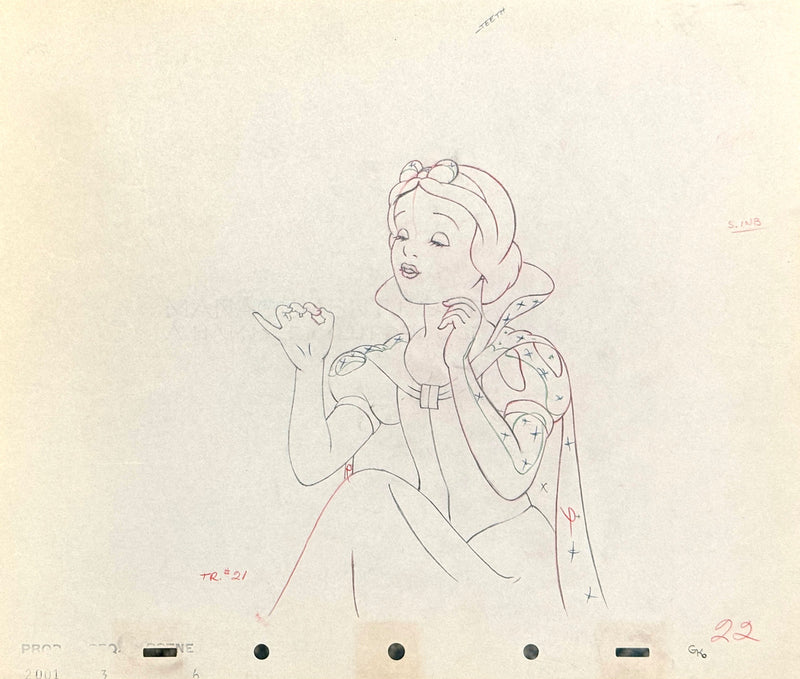 Snow White Original Production Drawing: Snow White