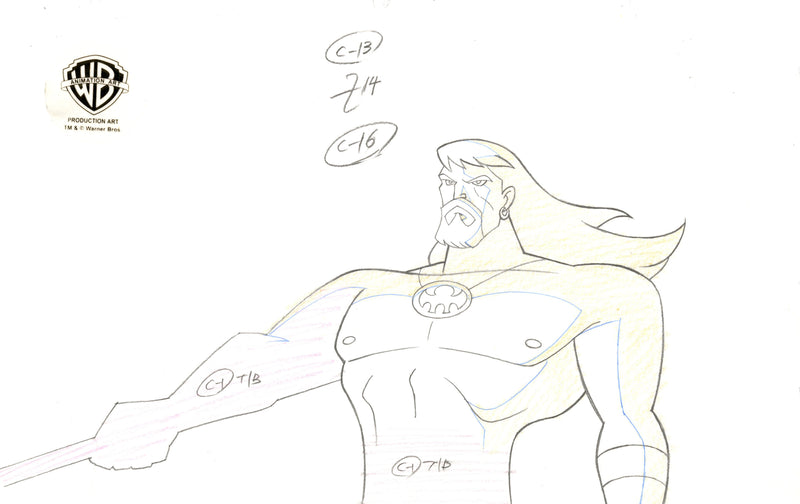 Justice League Original Production Drawing: Aquaman