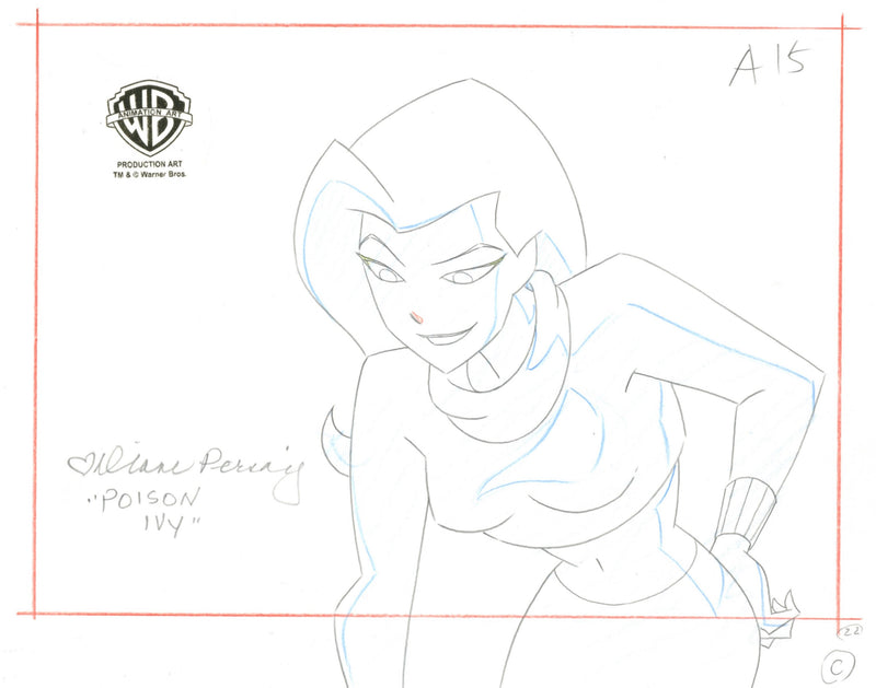 The New Batman Adventures Original Production Drawing Signed by Diane Pershing: Poison Ivy