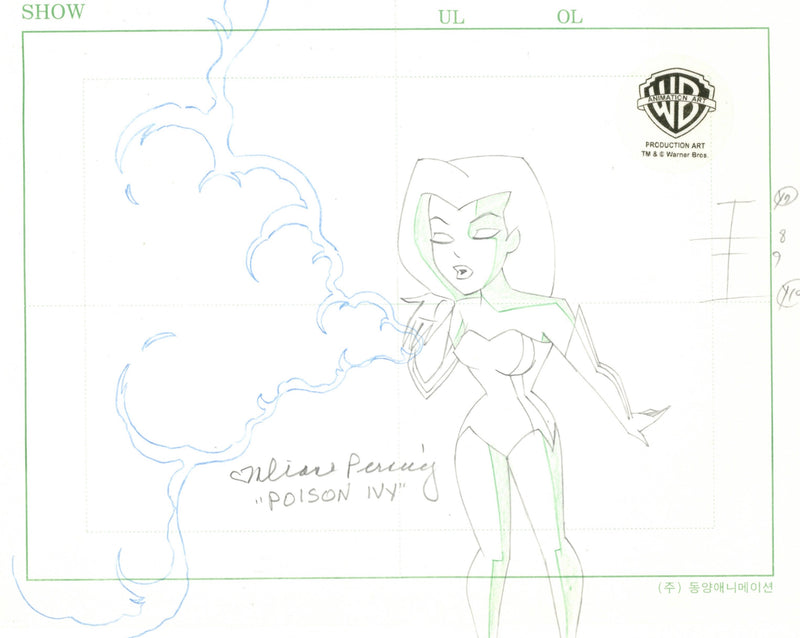 The New Batman Adventures Original Production Drawing Signed by Diane Pershing: Poison Ivy