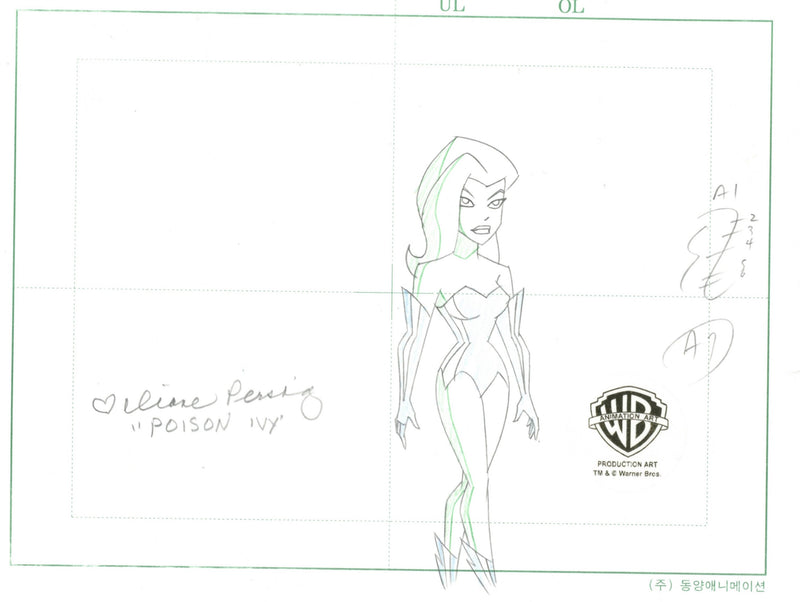 The New Batman Adventures Original Production Drawing Signed By Diane Pershing: Poison Ivy