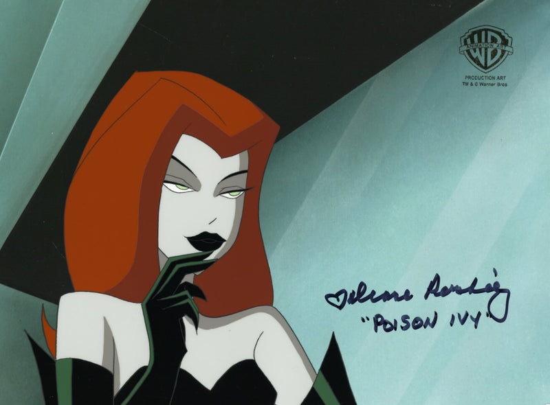 The New Batman Adventures Original Production Cel with Matching Drawing Signed by Diane Pershing: Poison Ivy