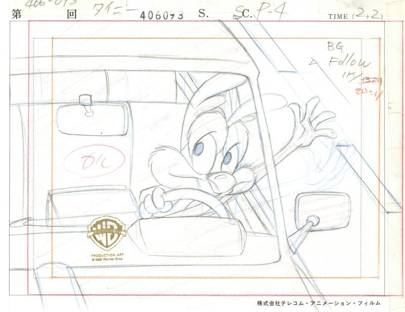 Tiny Toons Original Production Drawing: Calamity Coyote