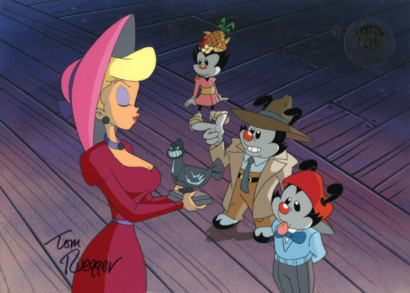 Animaniacs Original Production Cel signed by Tom Ruegger: Hello Nurse, Yakko, Wakko, Dot