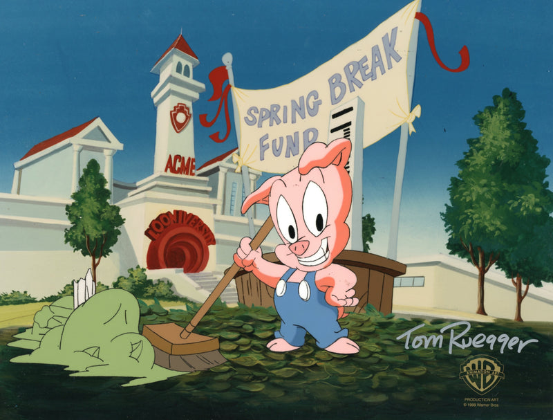 Tiny Toon Adventures Original Production Cel Signed by Tom Ruegger: Hamton