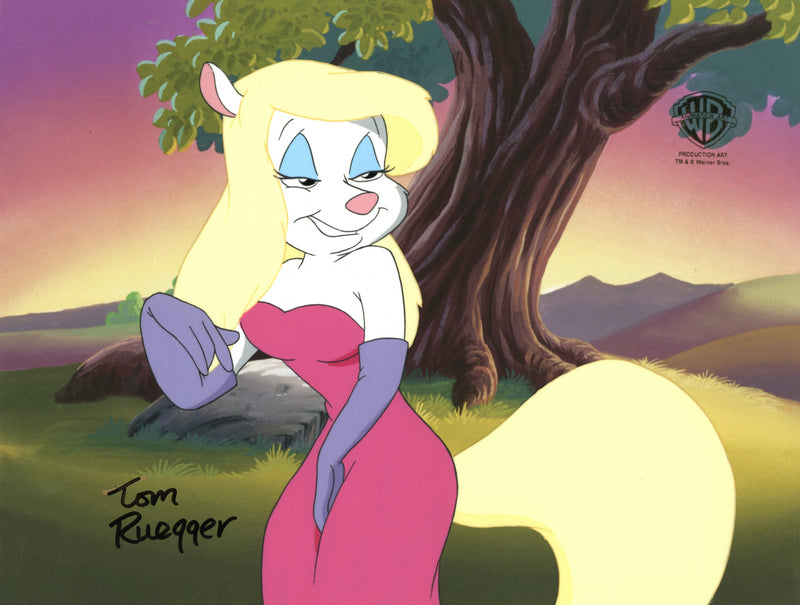 Animaniacs Original Production Cel with Matching Drawing Signed by Tom Ruegger: Minerva