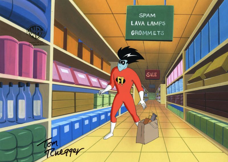 Freakazoid Original Production Cel Signed by Tom Ruegger: Freakazoid