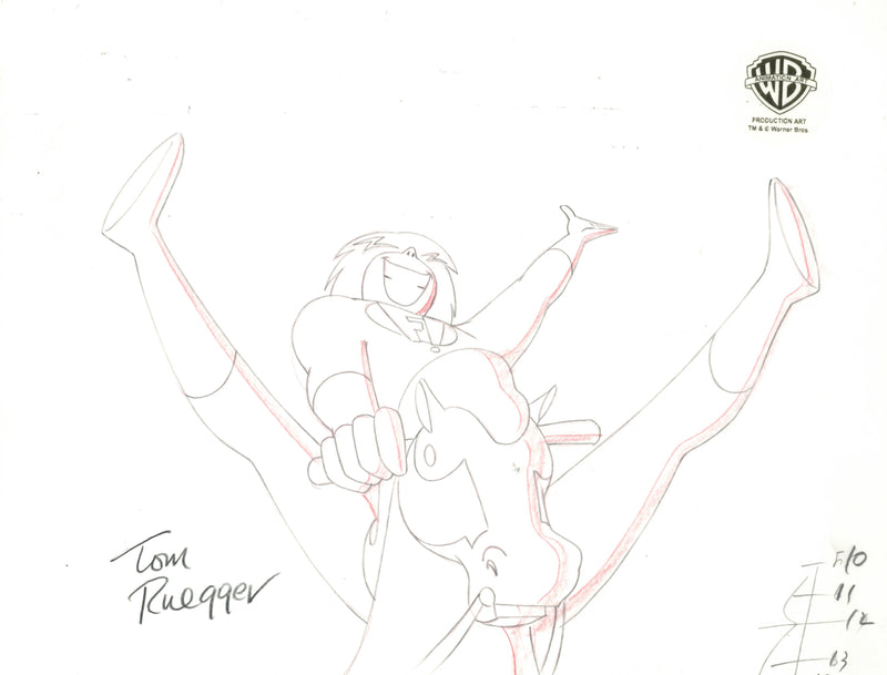 Freakazoid Original Production Drawing Signed by Tom Ruegger: Freakazoid