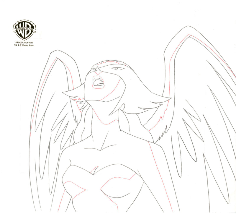 Justice League Original Production Drawing: Hawkgirl