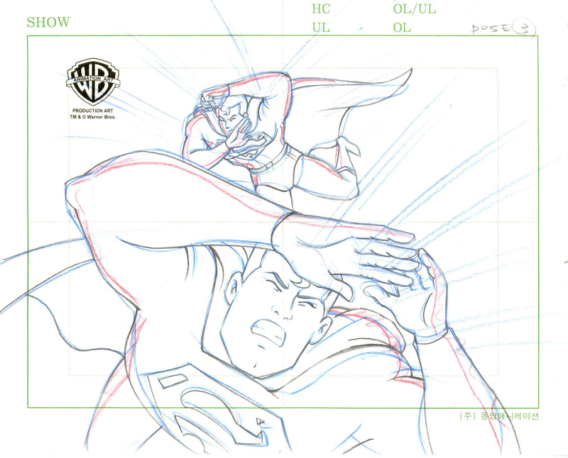 Superman the Animated Series Original Production Drawing: Superman