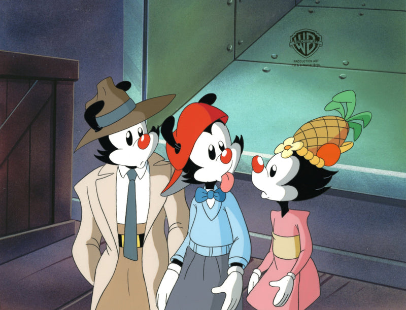 Animaniacs Original Production Cel with Matching Drawing: Yakko, Wakko, and Dot