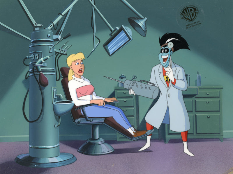 Freakazoid Original Production Cel on Original Production Background: Freakazoid and Steff