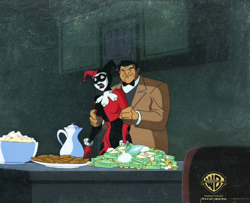 Batman The Animated Series Original Production Cel On Original Background: Harley Quinn