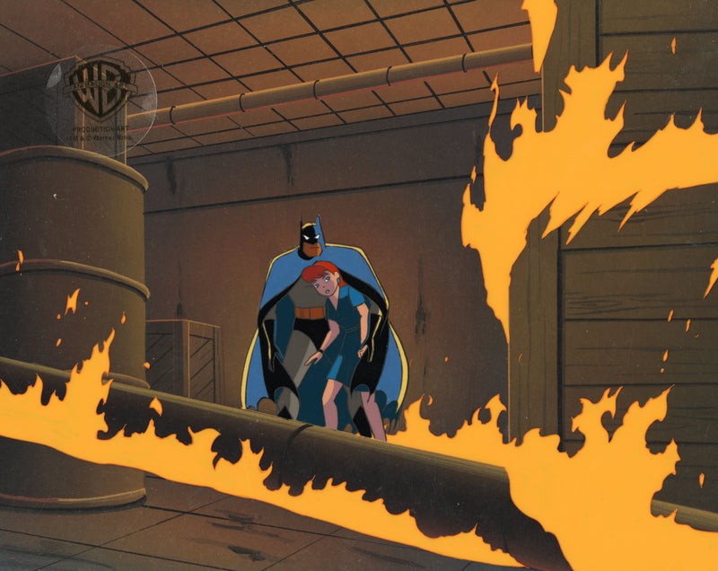 Batman and Mr. Freeze SubZero Original Production Cel On Original Background: Batman, Barbara