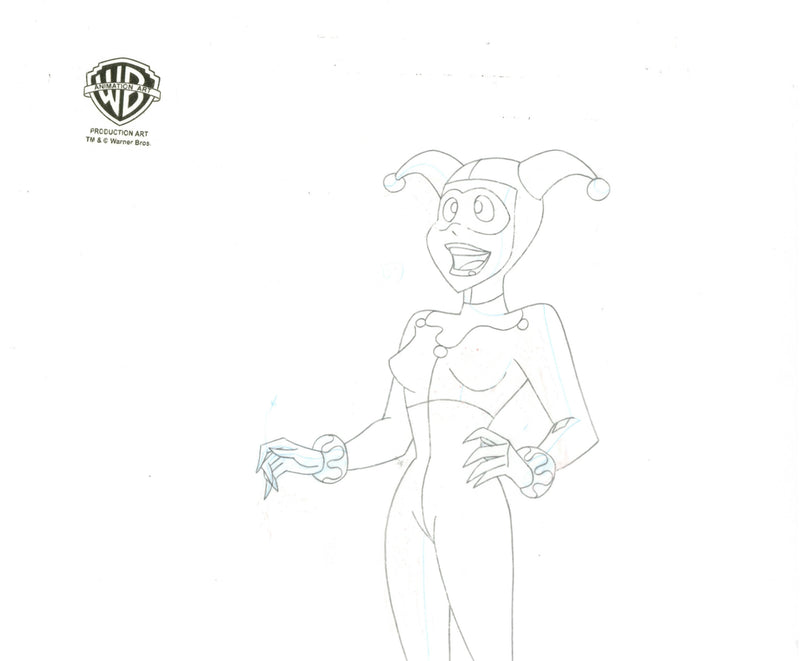 The New Batman Adventures Original Production Cel with Matching Drawing: Harley Quinn