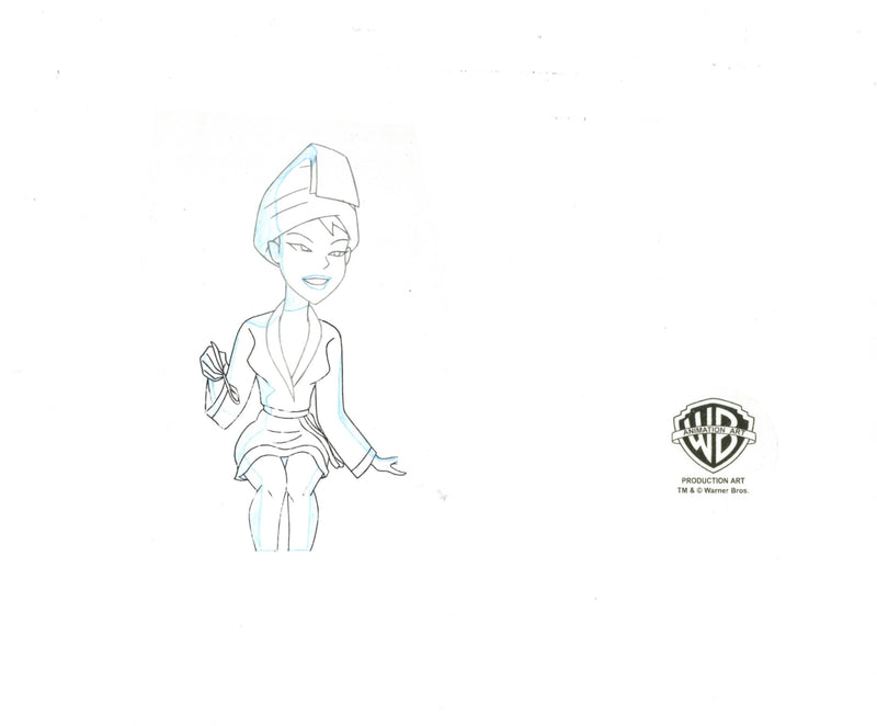 The New Batman Adventures Original Production Cel with Matching Drawings: Supergirl, Batgirl