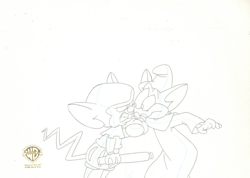 Pinky And The Brain Original Production Drawing: Pinky, Brain