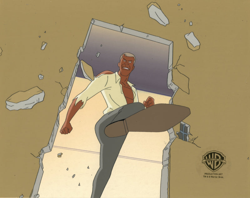 Superman the Animated Series Original Production Cel on Original Background: Metallo