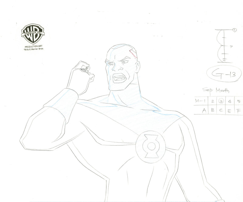 Justice League Original Production Drawing: Green Lantern