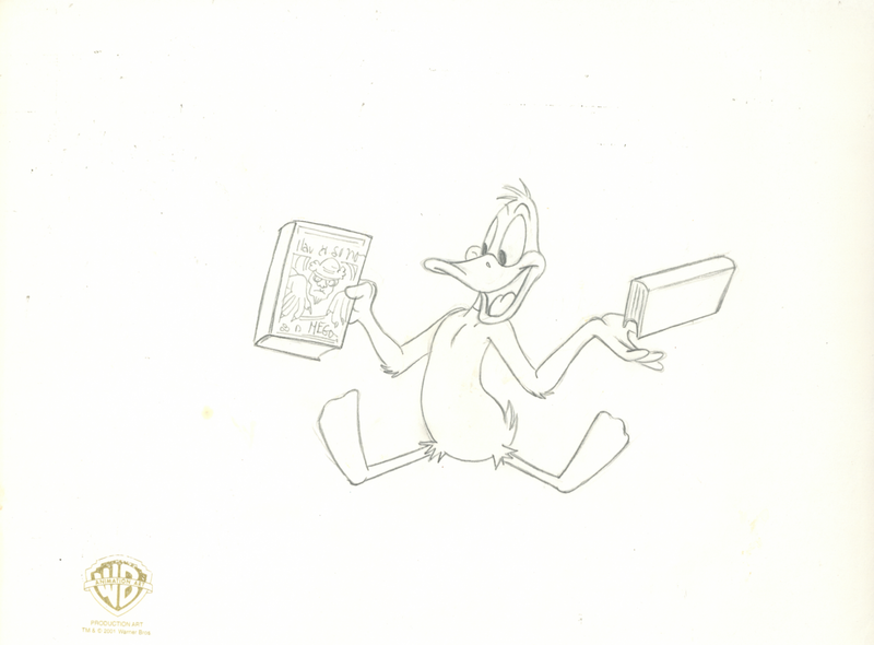 Looney Tunes Original Production Cel with Matching Drawing: Daffy Duck