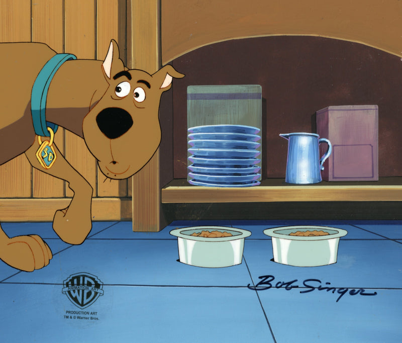 Scooby-Doo on Zombie Island Original Production Cel with Original Production Background Signed by Bob Singer: Scooby