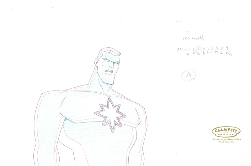 Justice League Unlimited Original Production Drawing: Captain Atom