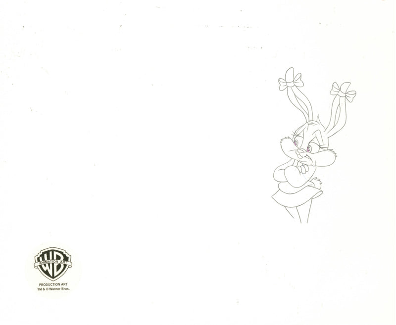 Tiny Toons Original Production Cel with Matching Drawings: Buster, Babs, Goopy Geer, Foxy, Roxy