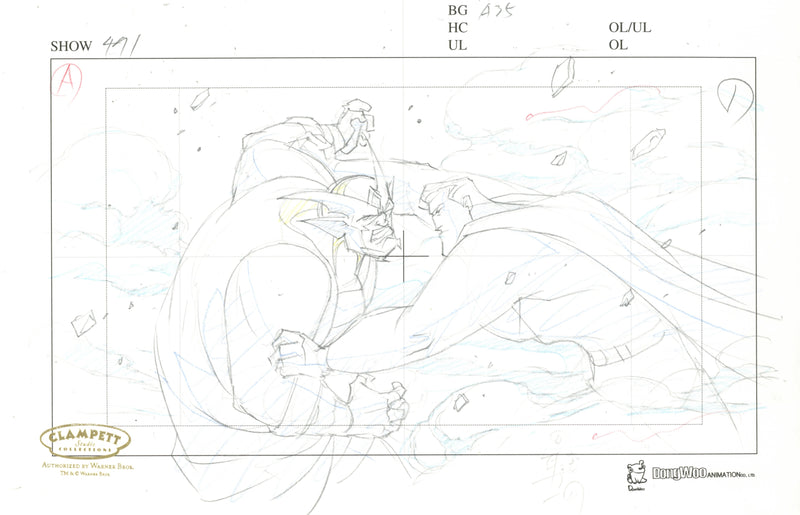 Justice League Unlimited Original Production Drawing: Superman, Mantis