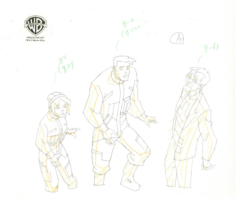 The Zeta Project Original Production Drawing: Ro, Zee, Dr. Selig