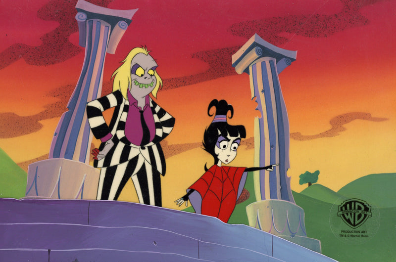 Beetlejuice The Animated Series Original Production Cel on Original Background: Beetlejuice, Lydia