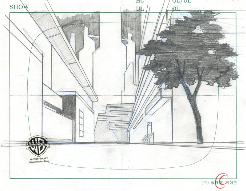 Batman Beyond Original Production Cel on Original Background with Matching Drawings: Terry McGinnis