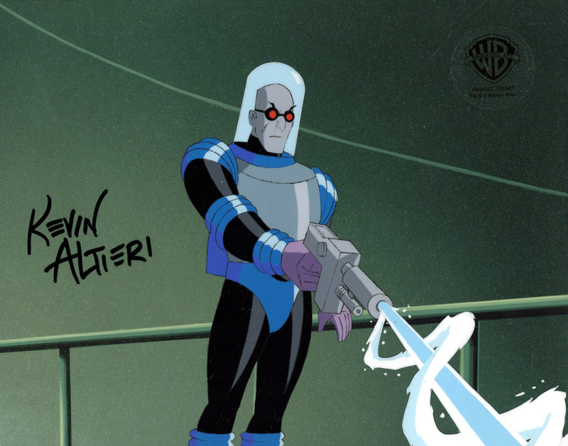 Batman The Animated Series Original Production Cel Signed By Kevin Altieri with Matching Drawing: Mr. Freeze