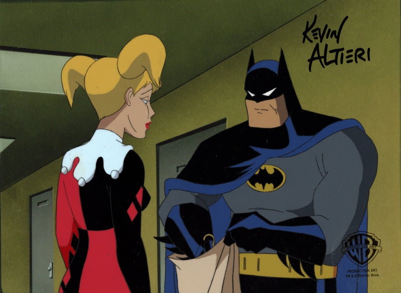 Batman The Animated Series Original Production Cel Signed By Kevin Altieri: Harley, Batman