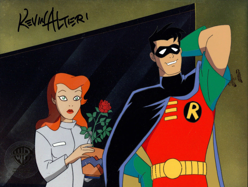 Batman The Animated Series Original Production Cel Signed By Kevin Altieri: Robin, Poison Ivy