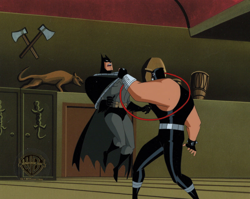 Superman The Animated Series Original Production Cel With Matching Drawing: Superbat, Bane