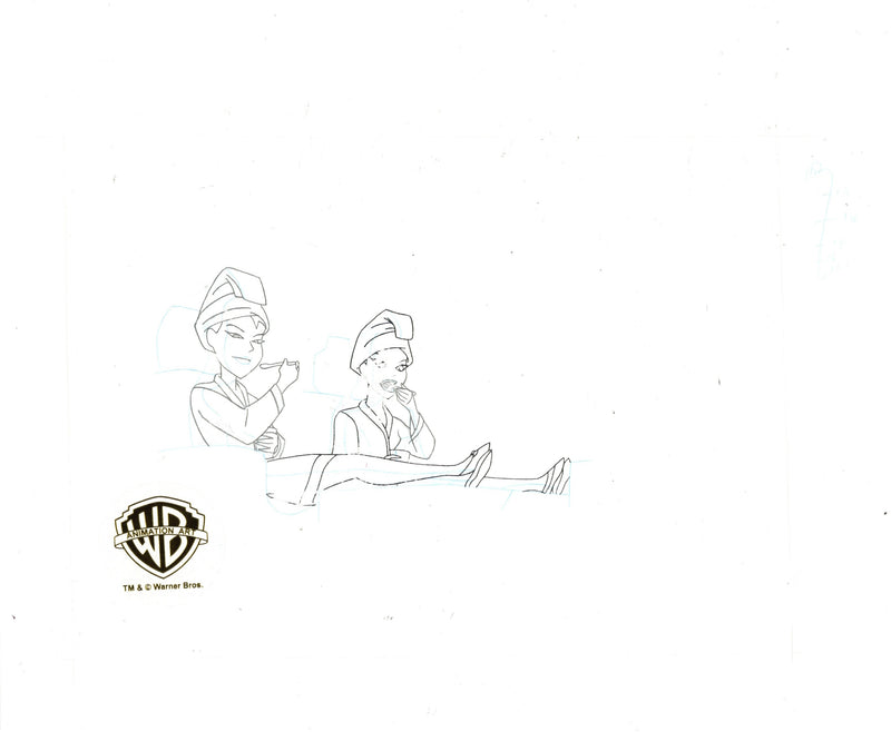 The New Batman Adventures Original Production Cel on Original Background with Matching Drawing: Kara, Barbara