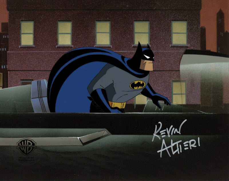 Batman: Mask of the Phantasm Original Production Cel with Matching Drawing Double Signed by Kevin Altieri: Batman