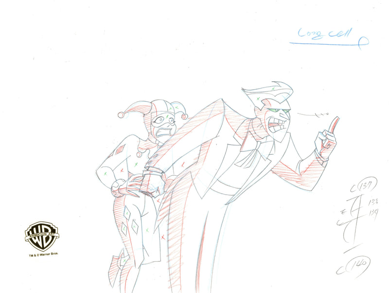 The New Batman Adventures Original Production Drawing: Harley, Joker