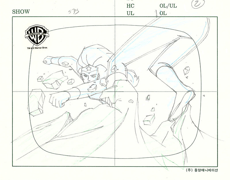 Justice League Original Production Drawing: Wonder Woman