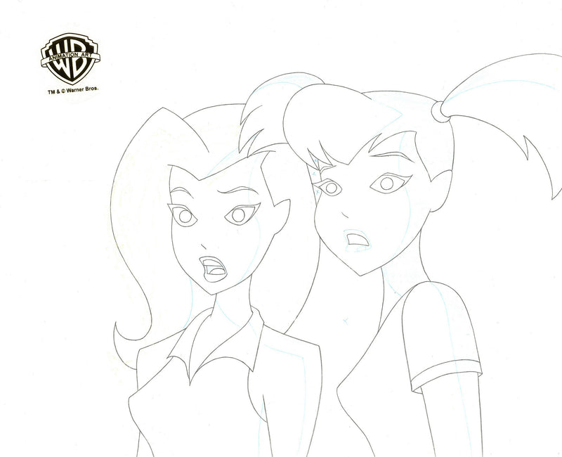 The New Batman Adventures Original Production Drawing: Harley, Ivy