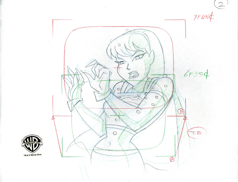 The New Batman Adventures Original Production Drawing: Supergirl