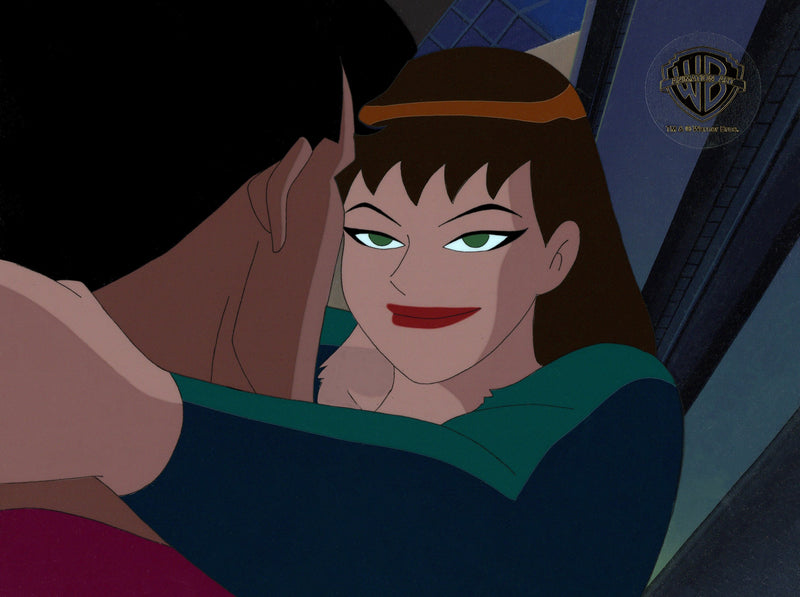 Superman The Animated Series Original Production Cel on Original Background: Superman, Lana