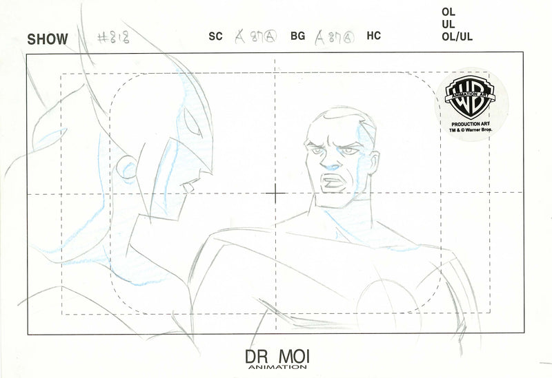 Justice League Original Production Drawing: Hawkgirl, Green Lantern