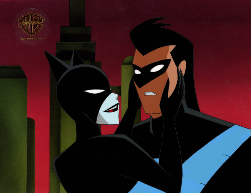 The New Batman Adventures Original Production Cel with Matching Drawing: Catwoman, Nightwing