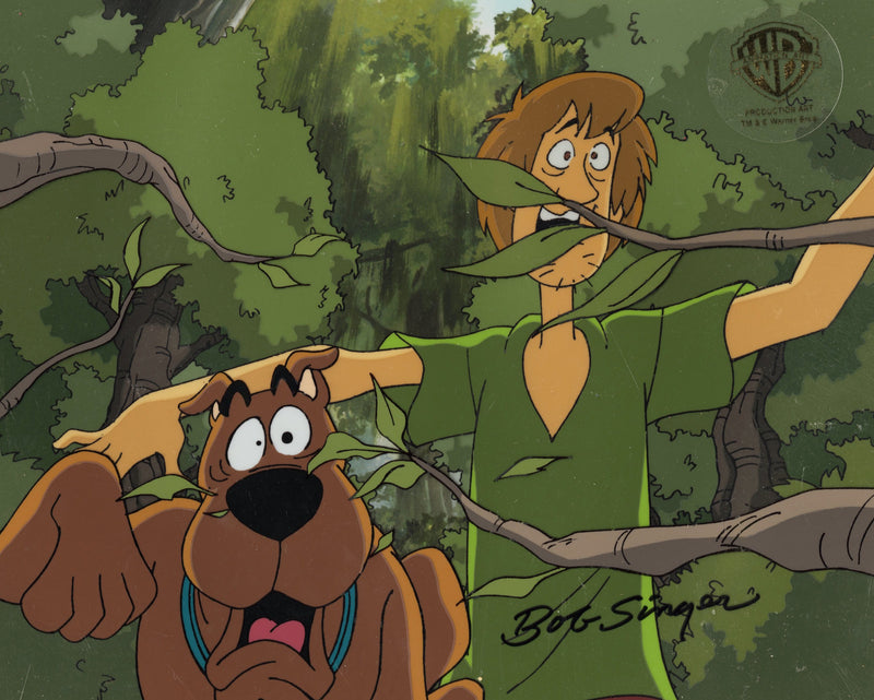 Scooby-Doo on Zombie Island Original Production Cel with Matching Drawings Signed by Bob Singer: Scooby-Doo and Shaggy