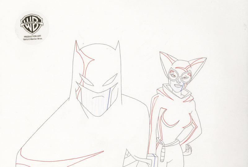 The Batman Original Production Drawing: Batman and Catwoman