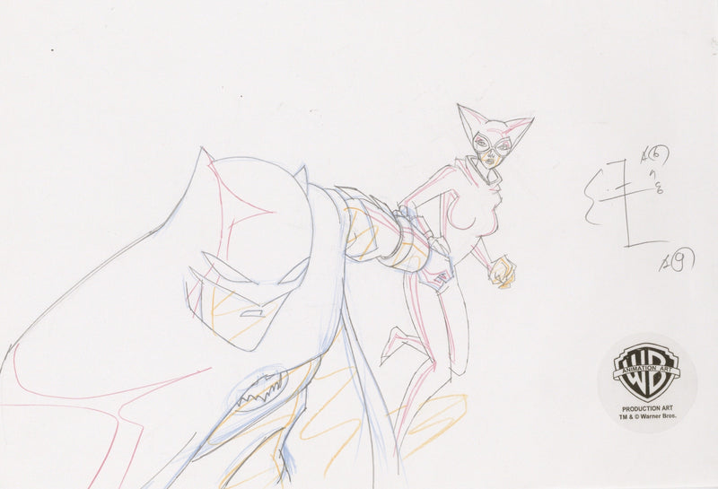 The Batman Original Production Drawing: Batman and Catwoman