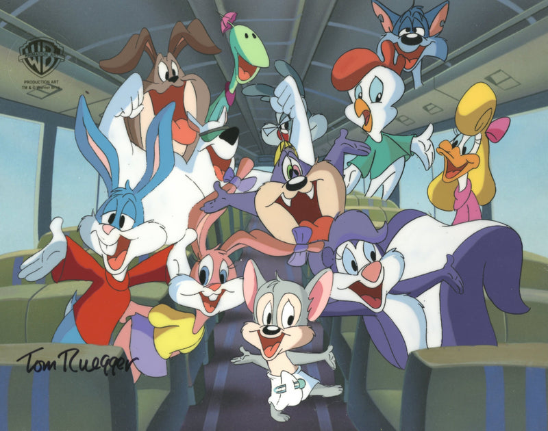 Tiny Toon Adventures Original Production Cel Signed by Tom Ruegger: Tiny Toons Cast