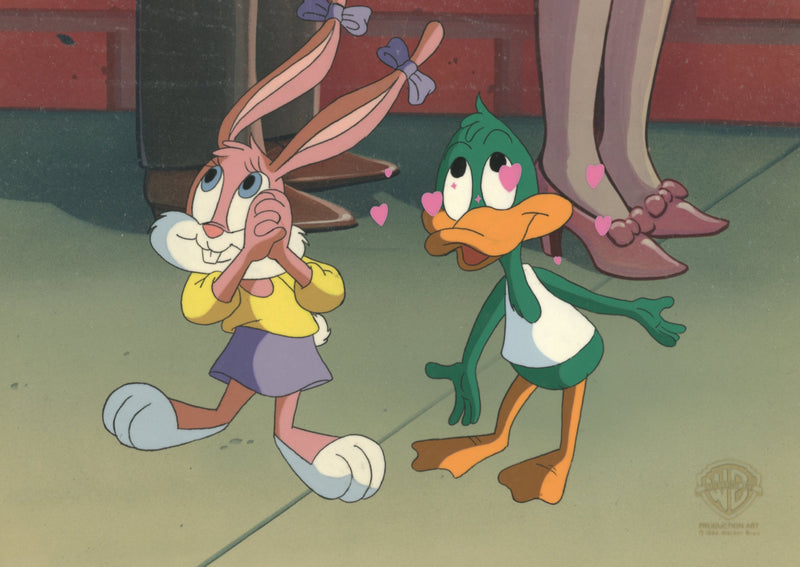 Tiny Toon Adventures Original Production Cel: Babs Bunny and Plucky Duck