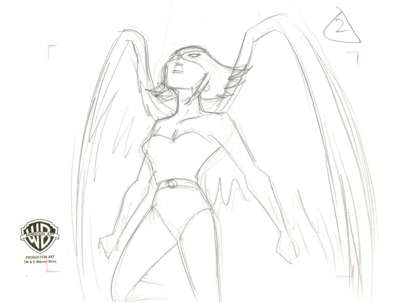 Justice League Original Production Drawing: Hawkgirl